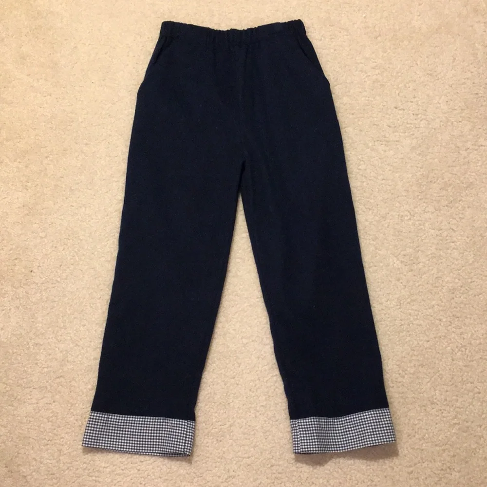 NWT navy and gingham pants and shirt outfit